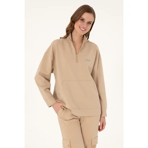 U.S. Polo Assn. Kadın Kum Sweatshirt 50297316-VR085