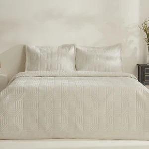 Karaca Home Sally Çift Kişilik Yatak Örtüsü Seti Bej