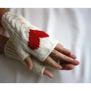 Kadın Kalp Detaylı Yarım Eldiven Kadın Parmaksız Eldiven Kalpli Kadın Eldiveni