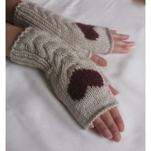 Kadın Kalp Detaylı Yarım Eldiven Kadın Parmaksız Eldiven Kalpli Kadın Eldiveni
