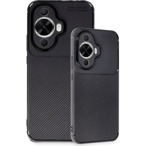 Huawei Nova 12S Uyumlu 3D Kamera Korumalı Karbon Leke Tutmaz Darbe Emici Kılıf