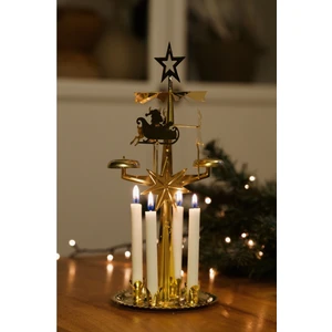 Dekorz Dükkan Altın Renk Metal Geyikli 4’lü Mumluk – Isı ile Dönen Şık ve Dekoratif Masaüstü Aksesuar