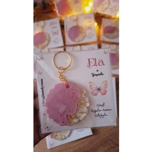 sevgiliatolyemm mutluluk getirmesi dileğiyle  Kelebek Kartlı Anahtarlık  10 Adet  Babyshower Doğum Günü