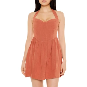 F21 Korse Detaylı Halter Mini Elbise