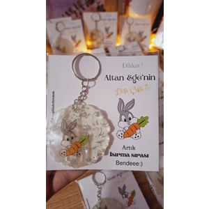 sevgiliatolyemm mutluluk getirmesi dileğiyle Tavşanlı Kart Gümüş Anahtarlık 15 Adet Diş Partisi Diş Buğdayı  Doğumgünü Mevlüt Hediyelikleri