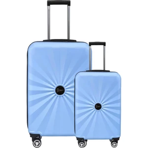 2'li Valiz Seti Polikarbon Büyük Boy - Kabin Boy Valiz Mavi 1809