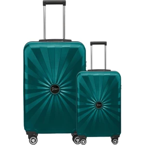 2'li Valiz Seti Polikarbon Büyük Boy – Kabin Boy Valiz Petrol 1809