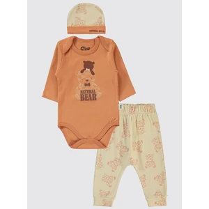 Civil Baby Erkek Bebek 3'lü Takım 6-18 Ay Tarçın