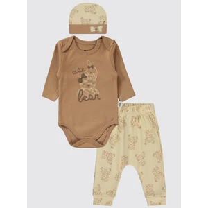 Civil Baby Kız Bebek 3'lü Takım 6-18 Ay Kahve