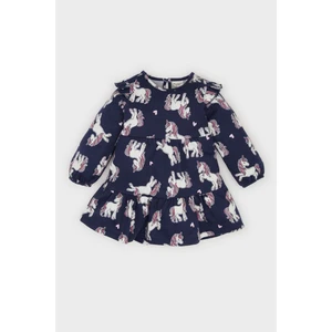 Kız Bebek Unicorn Baskılı Uzun Kollu Sweat Elbise D5632A524WN