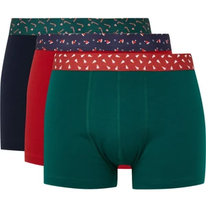 Erkek Yılbaşı Temalı 3'lü Boxer E0046AX24CW