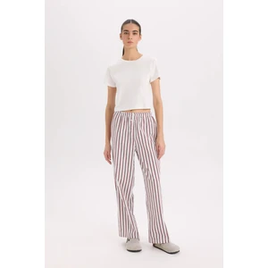 Regular Fit Çizgili Poplin Pijama Altı-Fall in Love E3028AX24WN