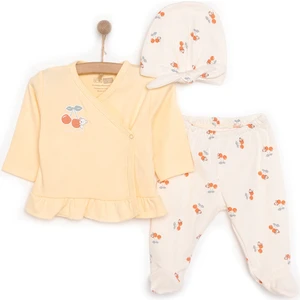 HelloBaby Kız Zıbın-Şapka-Patikli Alt Kız Bebek
