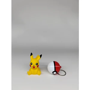 Pikachu Figür ve Poketopu Anahtarlık