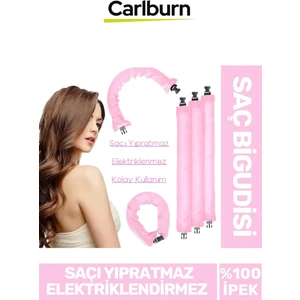 Özel Üretim Saçı Yıpratmaz Elektriklendirmez  Saf Ipek Saten Bigudi Şekillendirme Sosis