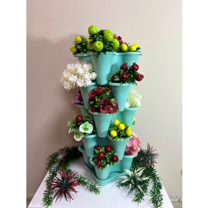 Hürsan Group 5 Katlı Şanslı Yonca Kule Saksı Seti Mint