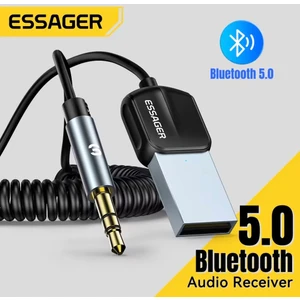EB01 Bluetooth Aux Mikrofonlu Hi-Fi Ses+Navigasyon Destekli 3.5mm 5.0 Verici CE/FC/ROHS Lisanslı Yeni Nesil Son Teknoloji Bluetooth Aux Araç Kiti Navigasyon Destekli