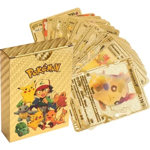 Pokemon Vmax Gold Card Tcg Gold Starter Box Pack 55 Adet Kabartmalı Koleksiyon Pokemon Kartları