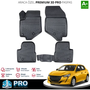 Peugeot 208 2 3D Pro Havuzlu Paspas 2019 Üzeri A+ Kalite