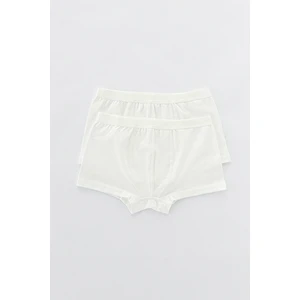 Beyaz Erkekler Organic Cotton 2li Boxer