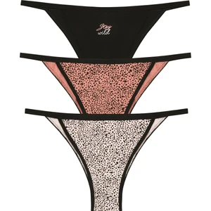 Çok Renkli Stay Wild 3lü Brazilian Külot