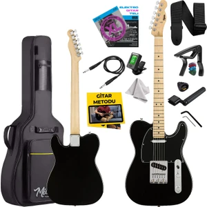 TLX-50BK Tele Kasa Maple Klavye 2 Single-Coil Manyetik Elektro Gitar