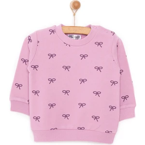 Basic Kız Az Şardonlu Kurdele Baskılı Sweatshirt Kız Bebek