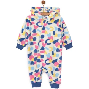 Basic Metraj Baskılı Polar Patiksiz Tulum Kız Bebek