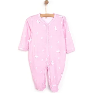 Yenidoğan Çiçek Baskılı Kız Tulum-Şapka Kız Bebek