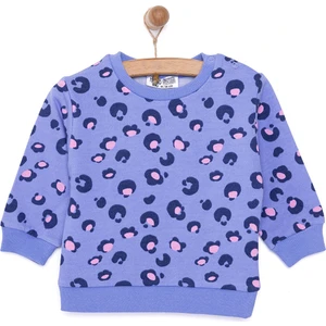 Basic Az Şardonlu Leopar Desenli Sweatshirt Kız Bebek