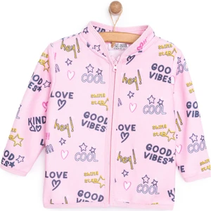 Basic Metraj Baskılı Polar Hırka Kız Bebek