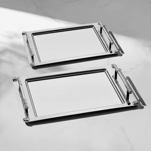 Paris Saten 2'li Çelik Tepsi Seti