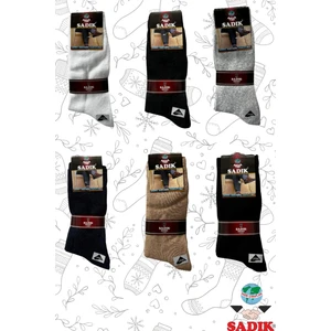 Sadık Çorapları Likralı Erkek Çorabı Uzun 12'çift Gri