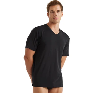 BLACKSPADE 9308 ERKEK SİLVER V YAKA KISA KOL SİYAH T-SHİRT