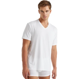 BLACKSPADE 9308 ERKEK SİLVER V YAKA KISA KOL BEYAZ T-SHİRT