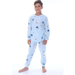 Yıldız Nota Desenli Mavi Pijama Takımı
