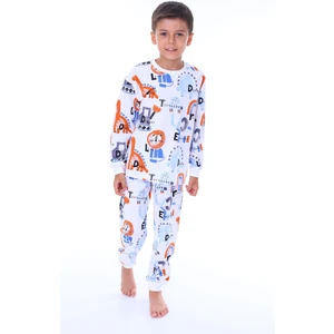 Dino Lion Digger Desenli Erkek Çocuklu Pijama Takımı