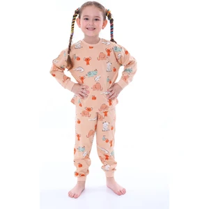 Sevimli Hayvanlar (Koala-Fil-Timsah) Unisex Yavruağzı Pijama Takımı