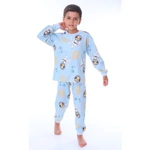 Sevimli Astronot Bobi Mavi Çocuk Pijama Takımı