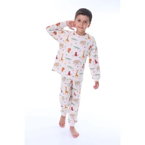 Animaux Desenli %100 Pamuk Unisex Çocuk Pijama Takımı