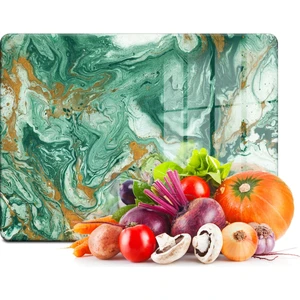 Yeşil Gold Mermer Görünümlü Cam Kesim Tablası 20 x 30 cm