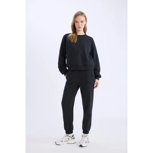 Regular Fit 2'li Takım Kalın Bisiklet Yaka Sweatshirt Esnek Belli Jogger Eşofman Altı D8022AXNS