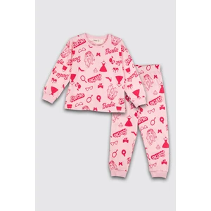 Barbie Desenli %100 Pamuk Kız Çocuk Pijama Takımı
