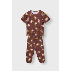 Daisy Duck Desenli Kısa Kollu Çocuk Pijama Takımı (Papatya Ördeği)