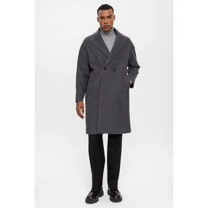 Antrasit Oversize Kruvaze Erkek Kaban