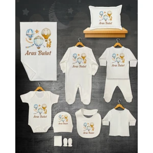 11 Lİ İSİMLİ HASTANE ÇIKIŞ SETİ ORGANİK PAMUK