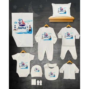 11 Lİ İSİMLİ HASTANE ÇIKIŞ SETİ ORGANİK PAMUK