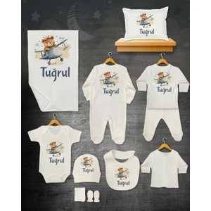 11 Lİ İSİMLİ HASTANE ÇIKIŞ SETİ ORGANİK PAMUK