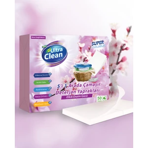 Ultra Clean Çamaşır Deterjan Yaprakları - Kiraz Çiçeği Kokusu 50 Yıkama (Yaprak)