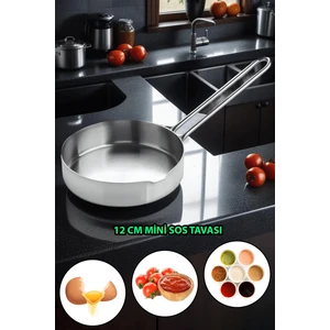12 cm Yuvarlak Paslanmaz Çelik Mini Yumurta & Sos Tavası